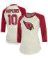 ფოტო #1 პროდუქტის Women's Deandre Hopkins Cream, Cardinal Arizona Cardinals Player Raglan Name Number 3/4 Sleeve T-shirt