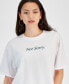 ფოტო #3 პროდუქტის Juniors' Not Sorry Graphic-Print Cropped Tee