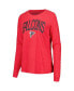 ფოტო #1 პროდუქტის Women's Black, Red Atlanta Falcons Raglan Long Sleeve T-shirt and Shorts Lounge Set