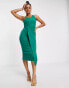 Фото #1 товара Trendyol bust detail midi dress in bottle green