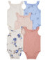 Фото #2 товара Baby 5-Pack Floral Flutter Bodysuits 3M