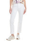 Фото #1 товара Dl1961 Mara Straight Mid-Rise White Frayed Instasculpt Ankle Jean Women's White