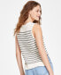 Фото #1 товара Women's Striped Roll-Neck Cotton Sweater Vest