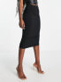 ASOS DESIGN high waist midi pencil skirt in black