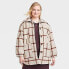 Фото #1 товара Women's Oversized Quilted Shacket - Universal Thread Cream Plaid XXL