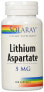 Фото #1 товара Solaray Lithium Aspartate  Пищевая добавка из аспартата лития 5 мг 100 капсул