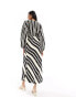 Фото #8 товара Never Fully Dressed crochet balloon sleeve maxi dress in monochrome stripe