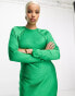 Фото #2 товара ASOS DESIGN satin biased maxi dress with button detail in bright green