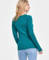 Women's Lace-Up Ribbed-Knit Sweater, Created for Macy's