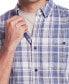 Фото #4 товара Men's Long Sleeve Button-Down Burnout Plaid Flannel Shirt