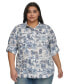 Фото #1 товара Plus Size Whimsical Woven Shirt, First@Macy’s