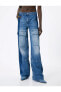 Фото #20 товара Geniş Paça Kargo Kot Pantolon Yüksek Bel Cepli Çift Renkli - Bianca Wide Leg Jeans