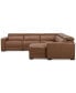 Фото #20 товара Nevio 124" 5-Pc. Leather Sectional with 1 Power Recliner, Headrests and Chaise, Created For Macy's