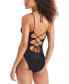 Фото #2 товара Women's Twice As Nice Plunging Double Layer One Piece Swimsuit