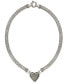 Фото #1 товара Macy's diamond Mesh Heart Necklace in Sterling Silver (1/4 ct. t.w.)