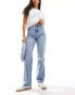 ONLY Riley high waist straight leg jeans in mid blue Mittelblaues Denim, W27 L32 - фото #1