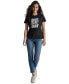 DKNY Women's Glitter Stencil Logo Graphic T-Shirt