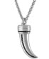 ფოტო #3 პროდუქტის Black Spinel Horn 22" Pendant Necklace (3/8 ct. t.w.) in Sterling Silver, Created for Macy's