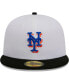 Фото #2 товара Men's White, Black New York Mets Optic 59FIFTY Fitted Hat