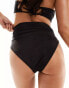 Фото #4 товара Monki mix and match high waisted bikini bottom in black