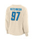 ფოტო #3 პროდუქტის Women's Aidan Hutchinson Oatmeal Detroit Lions Plus Size Name Number Crew Pullover Sweatshirt