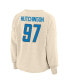 Women's Aidan Hutchinson Oatmeal Detroit Lions Plus Size Name Number Crew Pullover Sweatshirt