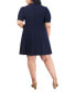 ფოტო #2 პროდუქტის Plus Size V-Neck Short-Sleeve A-Line Dress