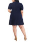 Фото #2 товара Plus Size V-Neck Short-Sleeve A-Line Dress