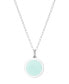 ფოტო #6 პროდუქტის Mini Initial Pendant Necklace in Sterling Silver and Mint Enamel, 16" + 2" Extender