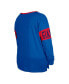 ფოტო #2 პროდუქტის Women's Royal New York Giants Plus Size Lace-Up Notch Neck Long Sleeve T-shirt