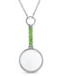 2028 pewter Crystal Magnifying Glass 30" Necklace