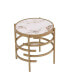 Modern Side Table, Pandora Stone End Table, Golden Coffee Table 20.67"W X 20.67"D X 21.65'H