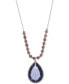 ფოტო #3 პროდუქტის Silver-Tone Blue Bead 2-in-1 Necklace