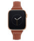 ფოტო #3 პროდუქტის Women's Brown Premium Leather Band Compatible with 42/44/45/Ultra/Ultra 2 Apple Watch