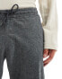 Jack & Jones tapered fit smart trouser with drawstring waist in grey marl Grau Meliert, S - W30 - фото #5