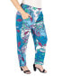 ფოტო #3 პროდუქტის Plus Size Paisley Stretch Waist Trouser Pants