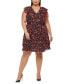 Фото #1 товара Plus Size Ruffled Floral Chiffon Dress