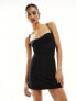 ASOS DESIGN strappy cami mini dress with bust seaming in black 40 - фото #1