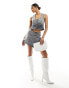 NA-KD x Chloe Monchamp denim waistcoat in grey ombre 34 - фото #4