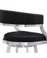 Фото #7 товара Saturn 26" Counter Height Swivel Gray Artificial leather and Brushed Stainless Steel Bar Stool