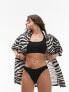 Фото #1 товара Topshop mix and match rib high leg bikini bottoms in black