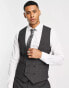 ASOS DESIGN wedding skinny waistcoat in micro texture in black