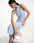 Фото #2 товара Vila sleeveless midi dress in blue checkerboard floral