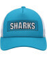 Фото #3 товара Men's Teal, White San Jose Sharks Team Plate Trucker Snapback Hat