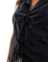 Фото #4 товара Mango tie front sleeveless blouse in black