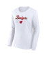 ფოტო #2 პროდუქტის Women's White Wisconsin Badgers Double Team Script Long Sleeve T-shirt