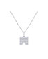 ფოტო #1 პროდუქტის City Arches Square Design Sterling Silver Diamond Women Chain Pendant