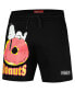 Men's Black Peanuts Snoopy Donuts Shorts