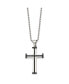 ფოტო #3 პროდუქტის Polished Black IP-plated Cross Pendant on a Ball Chain Necklace