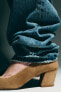 Leather block heel shoes